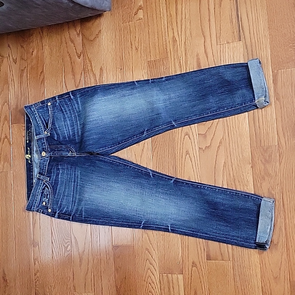 7 FOR ALL MANKIND the skinny crop and roll sz 28